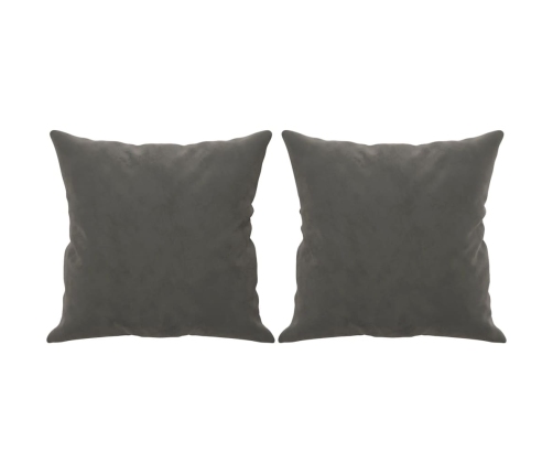 vidaXL Sofá 2 plazas almohadas y cojines terciopelo gris oscuro 140 cm