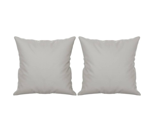 Sofá 2 plazas almohadas y cojines microfibra gris claro 120 cm