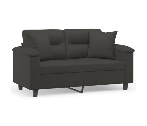 vidaXL Sofá 2 plazas almohadas y cojines microfibra gris oscuro 120 cm