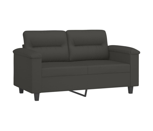 vidaXL Sofá 2 plazas almohadas y cojines microfibra gris oscuro 120 cm