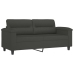 Sofá 2 plazas almohadas y cojines microfibra gris oscuro 140 cm