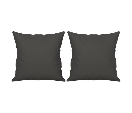 Sofá 2 plazas almohadas y cojines microfibra gris oscuro 140 cm