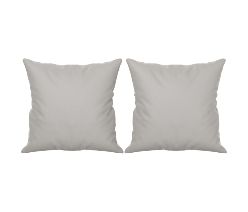 Sofá 3 plazas almohadas y cojines microfibra gris claro 180 cm