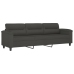 Sofá 3 plazas almohadas y cojines microfibra gris oscuro 210 cm