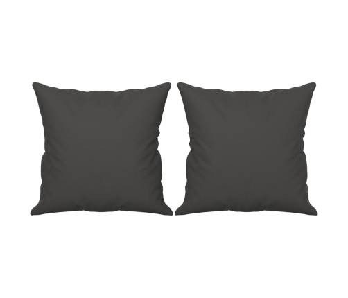 Sofá 3 plazas almohadas y cojines microfibra gris oscuro 210 cm