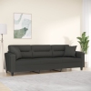 Sofá 3 plazas almohadas y cojines microfibra gris oscuro 210 cm