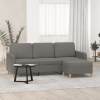 vidaXL Sofá de 3 plazas con taburete de tela gris oscuro 180 cm