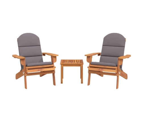 Juego de muebles de jardín Adirondack 3 piezas madera acacia