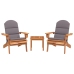 Juego de muebles de jardín Adirondack 3 piezas madera acacia