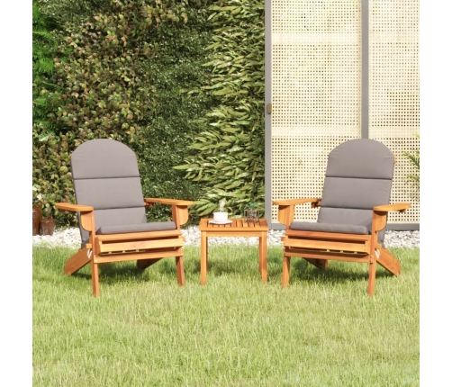 Juego de muebles de jardín Adirondack 3 piezas madera acacia