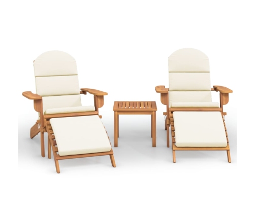Juego de muebles de jardín Adirondack 3 piezas madera acacia