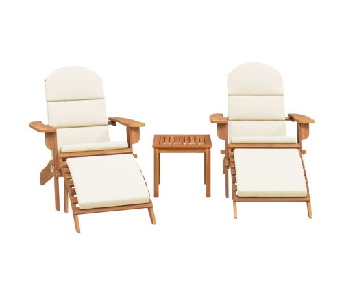 Juego de muebles de jardín Adirondack 3 piezas madera acacia
