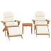 Juego de muebles de jardín Adirondack 3 piezas madera acacia