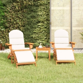 Juego de muebles de jardín Adirondack 3 piezas madera acacia