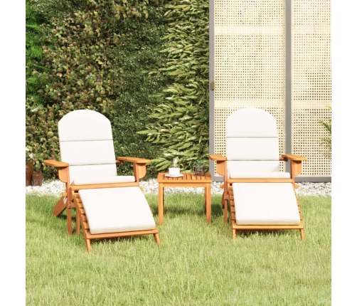 Juego de muebles de jardín Adirondack 3 piezas madera acacia