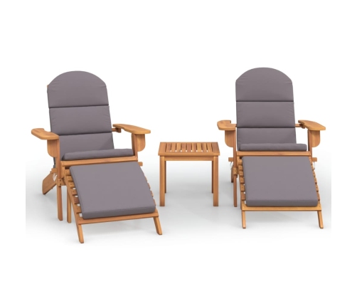 Juego de muebles de jardín Adirondack 3 piezas madera acacia