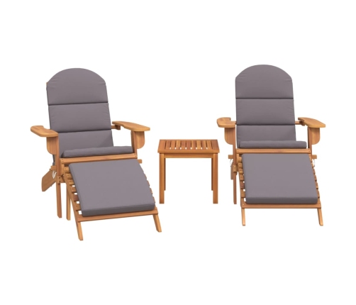 Juego de muebles de jardín Adirondack 3 piezas madera acacia