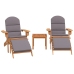 Juego de muebles de jardín Adirondack 3 piezas madera acacia