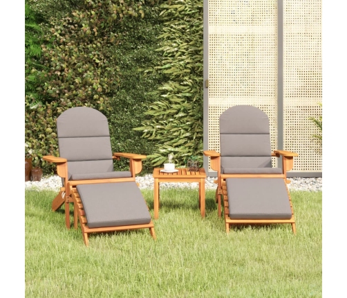 Juego de muebles de jardín Adirondack 3 piezas madera acacia