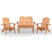 Juego de muebles de jardín Adirondack 4 piezas madera acacia
