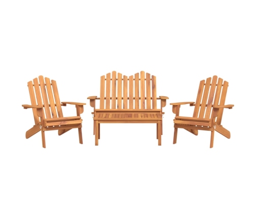 Juego de muebles de jardín Adirondack 4 piezas madera acacia