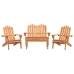 Juego de muebles de jardín Adirondack 4 piezas madera acacia