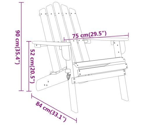 Juego de muebles de jardín Adirondack 4 piezas madera acacia