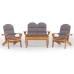 Juego de muebles de jardín Adirondack 4 piezas madera acacia