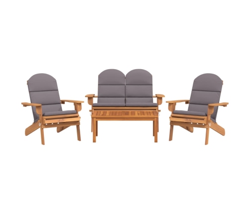 Juego de muebles de jardín Adirondack 4 piezas madera acacia