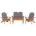 Juego de muebles de jardín Adirondack 4 piezas madera acacia