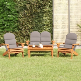 Juego de muebles de jardín Adirondack 4 piezas madera acacia