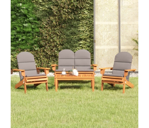 Juego de muebles de jardín Adirondack 4 piezas madera acacia