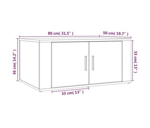 Mesa de centro madera contrachapada blanco 80x50x36 cm