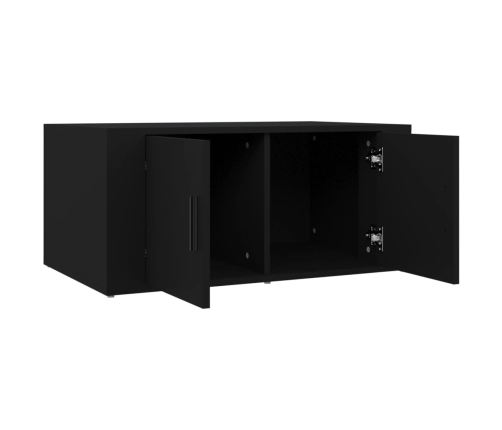 vidaXL Mesa de centro madera contrachapada negro 80x50x36 cm