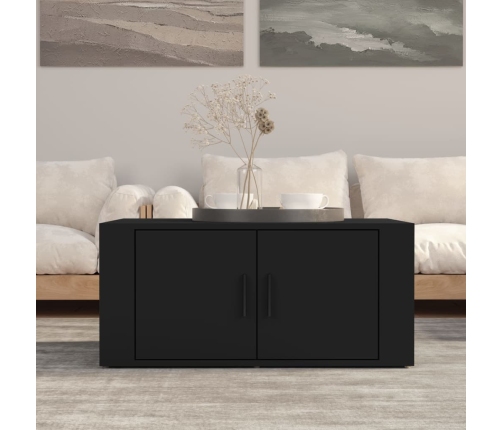 vidaXL Mesa de centro madera contrachapada negro 80x50x36 cm