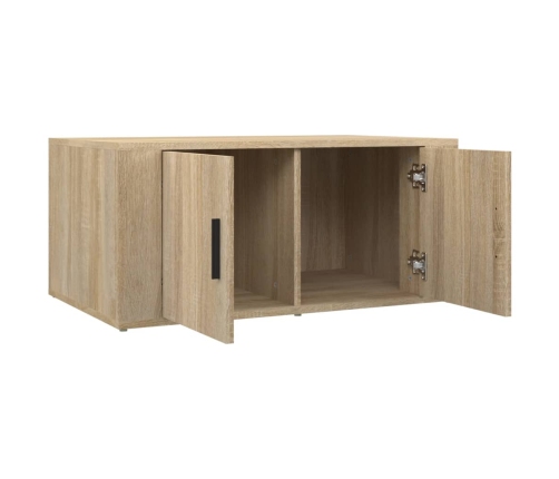 vidaXL Mesa de centro madera contrachapada roble Sonoma 80x50x36 cm