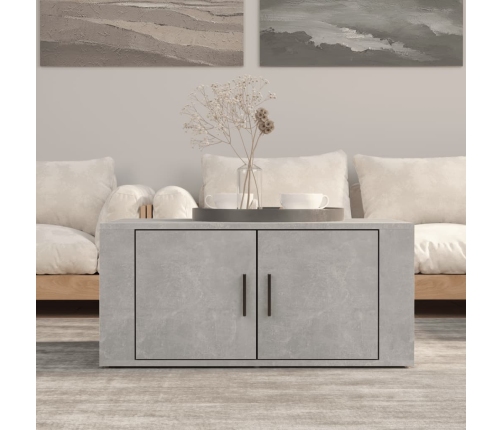 Mesa de centro madera contrachapada gris hormigón 80x50x36 cm