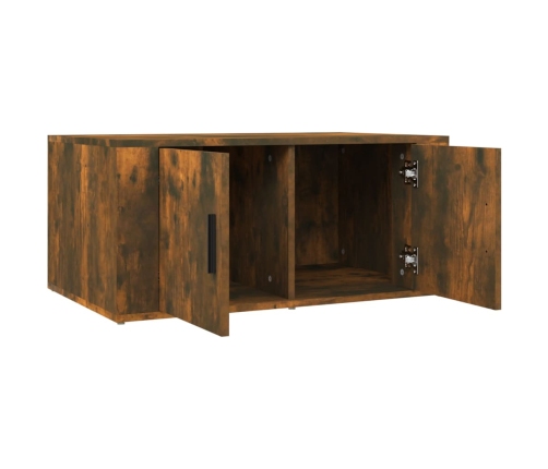 vidaXL Mesa de centro madera contrachapada roble ahumado 80x50x36 cm