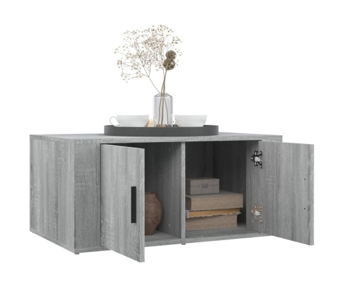 Mesa de centro madera contrachapada gris Sonoma 80x50x36 cm