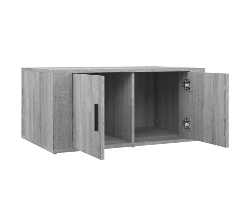 Mesa de centro madera contrachapada gris Sonoma 80x50x36 cm