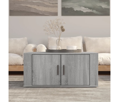 Mesa de centro madera contrachapada gris Sonoma 80x50x36 cm