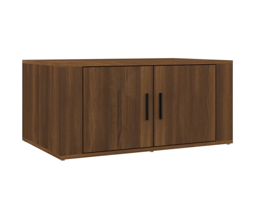 Mesa de centro madera contrachapada roble marrón 80x50x36 cm