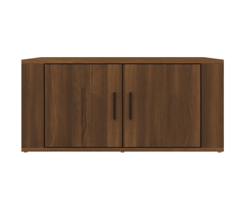 Mesa de centro madera contrachapada roble marrón 80x50x36 cm