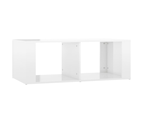 vidaXL Mesa de centro madera contrachapada blanco brillo 100x50x36 cm