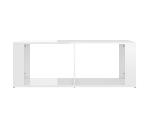 vidaXL Mesa de centro madera contrachapada blanco brillo 100x50x36 cm