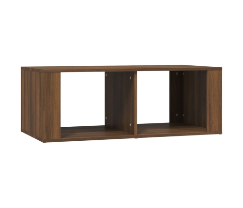 Mesa de centro madera contrachapada roble marrón 100x50x36 cm