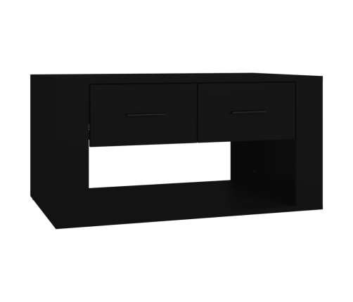 Mesa de centro madera contrachapada negro 80x50x40 cm