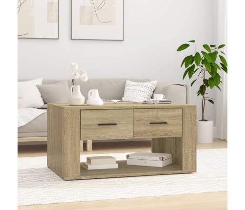 Mesa de centro madera contrachapada roble Sonoma 80x50x40 cm