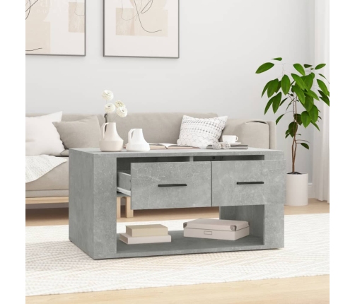 Mesa de centro madera contrachapada gris hormigón 80x50x40 cm