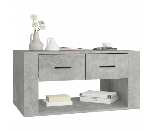 Mesa de centro madera contrachapada gris hormigón 80x50x40 cm